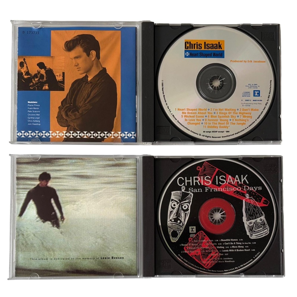 Chris Isaak CD Lot Heart Shaped World San Francisco Days Wicked Game Rock 2 Pack - Picture 2 of 4